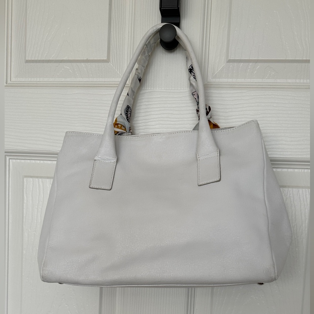 Furla White Satchel with scarf - Picture 3 of 16